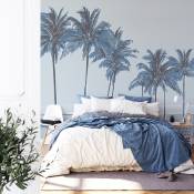 Papier peint panoramique palmiers bleu 375x250cm