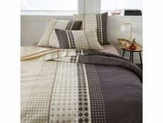 Parure de lit housse de couette avec taies d'oreiller 100% coton 57 fils tamkra etherea taille 240 x 260 cm PD12827-240