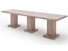 Table à manger en chêne chaulé, laqué mat massif - l.400 x h.76 x p.120 cm -pegane- PEGANE
