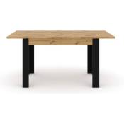 Table à rallonge NUKA H chêne artisanal / noir mat