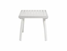 Table d’appoint de jardin en aluminium couleur blanc|50x50x47