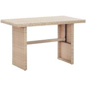 Table de jardin Beige 110x60x74 cm Résine tressée