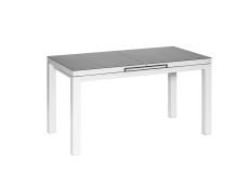 Table de jardin rectangulaire en aluminium gris perle