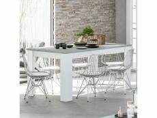 Table de repas à allonge blanc-béton clair - oxnard - l 140-190 x l 90 x h 78 cm