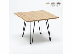 Table industrielle 80x80 de bar restaurant maison acier et bois hammer AHD Amazing Home Design