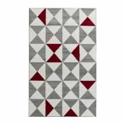 Tapis à triangles tricolores - Rouge - 120 x 160 cm