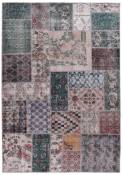 Tapis vintage tissé plat patchwork - multicolore 70x140