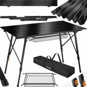 Tectake - Table de camping Pliante 120 x 70,5 x 58 – 79 cm - noir