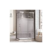 Tegler - Cabine de douche rectangulaire 2 portes coulissantes transparent 80X100CM - Transparente