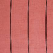 Tissu aux fines rayures noires - Corail - 1.5 m