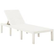 Vidaxl - Chaise longue Plastique Blanc,195 x 65 x 32