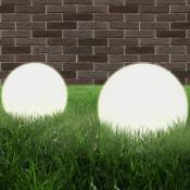 Vidaxl Lampe à LED sous forme de boule 2 pcs Sphérique 20 cm PMMA - Maison et jardin/Luminaires/Éclairage d'extérieur | Blanc |