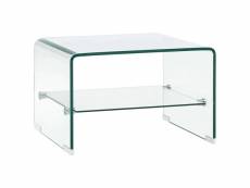 Vidaxl table basse clair 50 x 45 x 33 cm verre trempé 284744