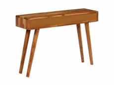 Vidaxl table console bois d'acacia avec tiroirs sculptés