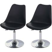 2x chaise pivotante Malmö T501, hauteur réglable, similicuir noir - black