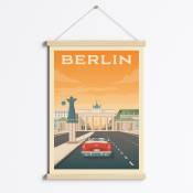 Affiche Berlin Allemagne + Cadre Magnétique (Bois)