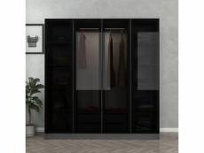 Armoire avec 4 portes en verre fumé, anthracite-noir 180 x 190-210 cm - dimensions: 210cm Azura-44657_19665