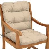 Beautissu - Coussin Flair nl - pour chaise fauteuil de jardin terrasse 100x50x8 cm Nature