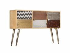 Buffet bahut armoire console meuble de rangement 120 cm bois de manguier massif helloshop26 4402259