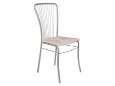 Chaise moderne en éco-cuir, pour salle à manger, cuisine ou salon, cm 54x45h93, assise h cm 46, couleur blanche 8052773124324