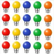 Choyclit - Lot de 20 ampoules led couleur b22 ampoules