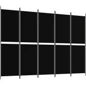 Design In - Paravent Cloison de séparation 5 panneaux, Pour Jardin, Balcon, Terrasse Noir 250x180 cm Tissu OIB5487E