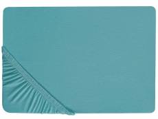 Drap-housse en coton 200 x 200 cm bleu turquoise hofuf