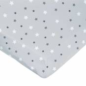 Drap housse imprimé étoiles multicolores - Perle - 60 x 120 cm