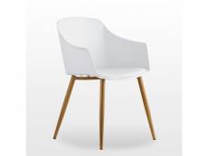 Eden chaise design scandinave blanche - accoudoirs - salle à manger, cuisine, salon, chambre