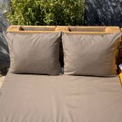 Ensemble de 2 coussins outdoor pour salon palette - Taupe - 50 x 60 cm