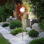 Ensemble de 2 lampes à lampes solaires à LED Sun Moon Design Eclairage extérieur pour chemin de jardin, rougeoiement, rouille