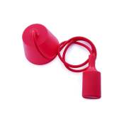 Greenice - Support de Lampe E27 Câble - Rosette - Couleur Rouge