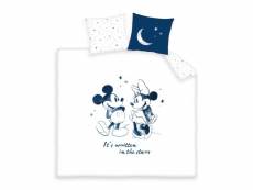 "housse de couette mickey and minnie stars 220 x 240