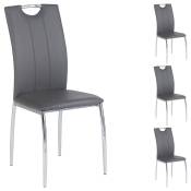 Idimex - Lot de 4 chaises apollo assise synthétique gris - Gris