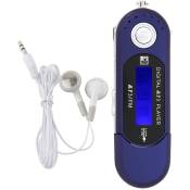 Jeffergarden - Lecteur usb MP3 de musique portable avec écran lcd Radio fm Carte mémoire vocale Bleu