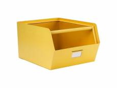 Kidsdepot boîte de rangement en métal jaune original