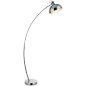Lampadaire Arco métal arc lampe de salon sur pied arc intérieur chrome Teamson Home VN-L00024-EU - Gris