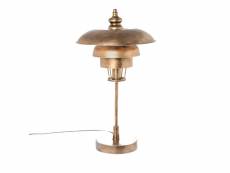 Lampe à poser or rétro en métal patiné 68 cm