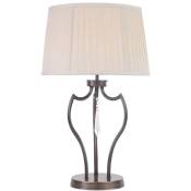 Lampe de table lampe d'appoint lampe de salon bronze foncé cristaux nickel h 60 cm