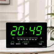 Led Calendrier PerpéTuel Horloge éLectronique Horloge Murale NuméRique Alarme TempéRature Table Horloges Salon DéCoration Blanc