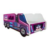 Lit enfant Camion modèle poney rose + Matelas - 70x140 cm
