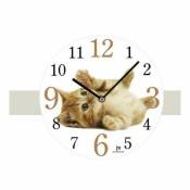 Lowell - wall clock glass cat diameter 33.5 cm 14843