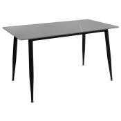 Meubletmoi - Table 130 x 70 cm plateau céramique gris et pieds évasés - ryder