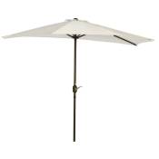 Outsunny Demi parasol, parasol de balcon 5 entretoises aluminium polyester 2,69L x 1,38l x 2,36H m crème