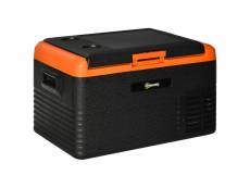 Outsunny glacière électrique 30l portable, réfrigérateur congélateur avec poignées - dim. 58,7l x 36,5l x 36,8h cm orange et noir