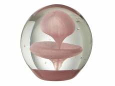 Paris prix - presse-papier déco "bulle en verre" 10cm rose