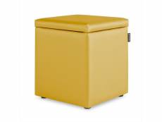 Pouf cube rangement similicuir moutarde 1 unité 3790520