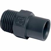 Raccord PVC pression noir droit - M 11/2 - Ø 50 mm