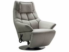 Radona - fauteuil relax electrique cuir gris