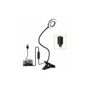 Rhafayre - Lampe de Bureau à Pince 7W Lampe-Clip Dimmable